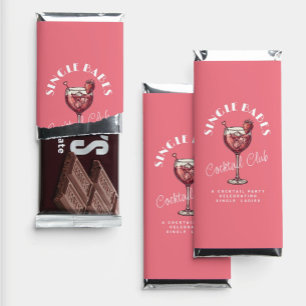 Single Babes Valentine’s Day Party Pink Cocktail Hershey Bar Favors