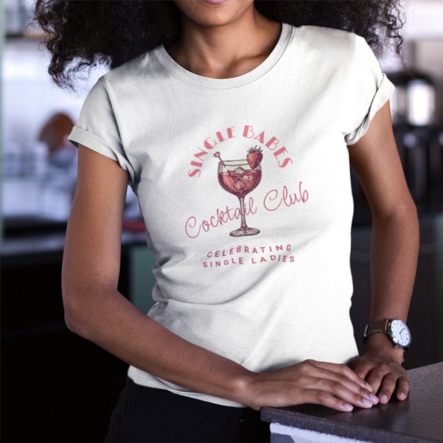 Single Babes Valentine’s Day Party Pink Cocktail Tri-Blend Shirt (Creator Uploaded)
