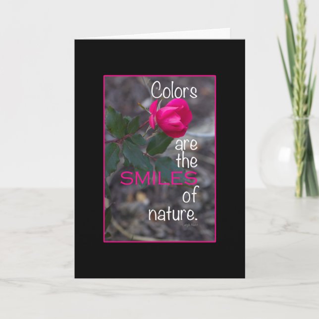 Single Bending Pink Rose Photo Black Border Custom Card (Front)