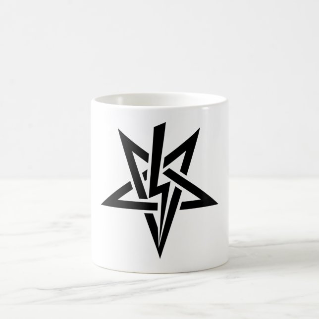 Single Black Anton Szandor LaVey Sigil Mug (Center)