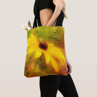 Single Black Eyed Susan Daisy Abstract Distressed