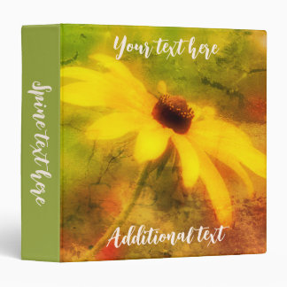 Single Black Eyed Susan Daisy Art Personalized 3 Ring Binder
