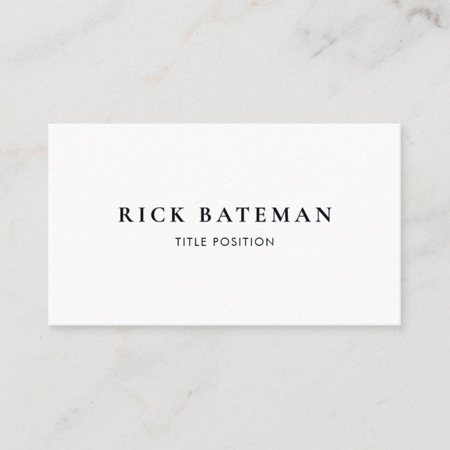 Single Black Professional Business Card (Front)
