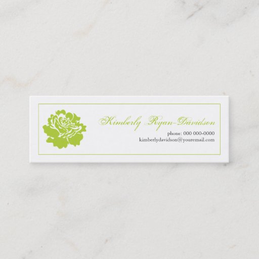 Customizable Single Blossom in Lime Business Card