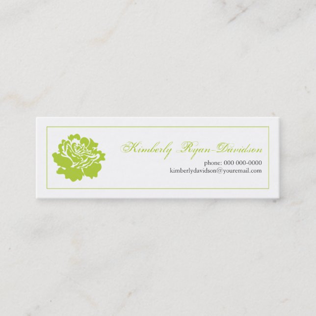 Single Blossom in Lime Business Card (Front)