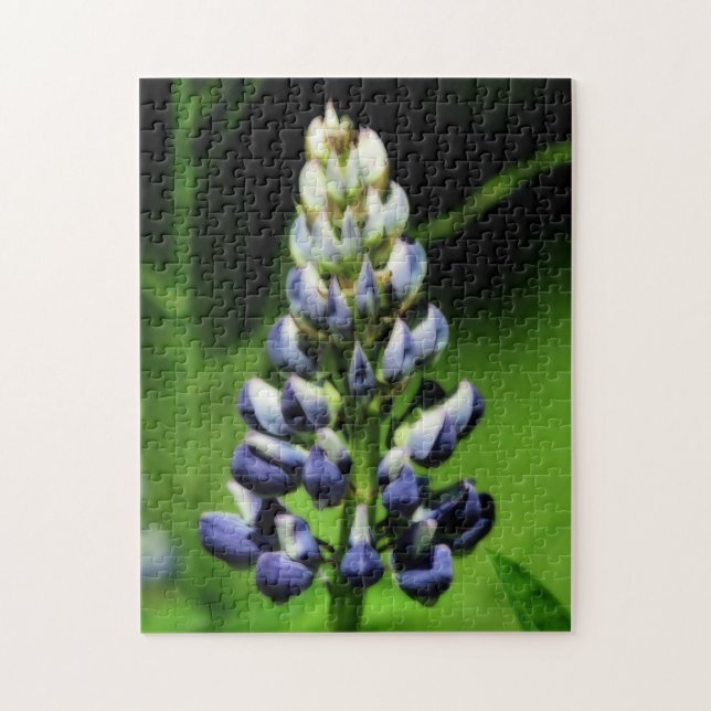 Single Blue Lupine Flower Orton Effect  Jigsaw Puzzle (Vertical)