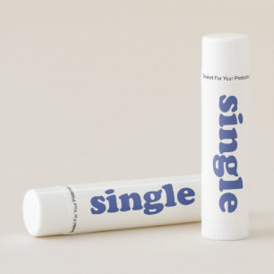 Single blue modern typography cool funny gift lip balm