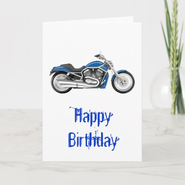Single Blue Motorcycle Card (Front)