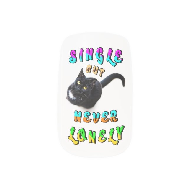 Single But Never Lonely Minx Nail Art (Left Thumb)