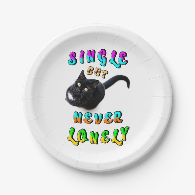 Single But Never Lonely Paper Plates (Front)