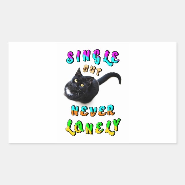 Single But Never Lonely Rectangular Sticker (Front)