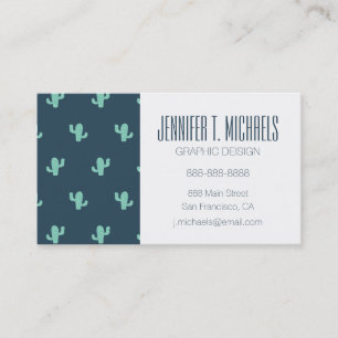 Single Cactus Pattern Business Card