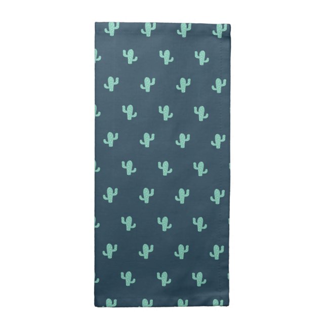 Single Cactus Pattern Cloth Napkin (Half Fold)