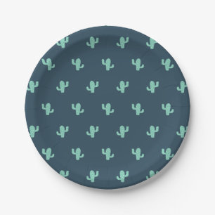 Single Cactus Pattern Paper Plates