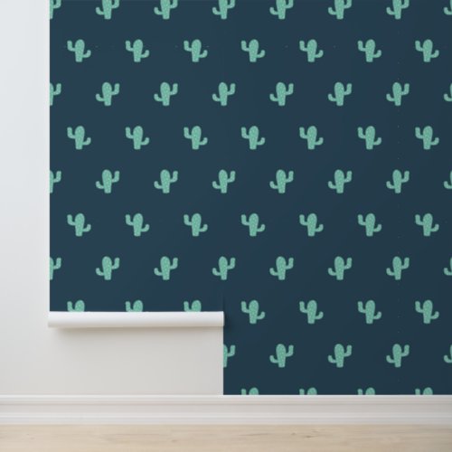 Single Cactus Pattern Wallpaper