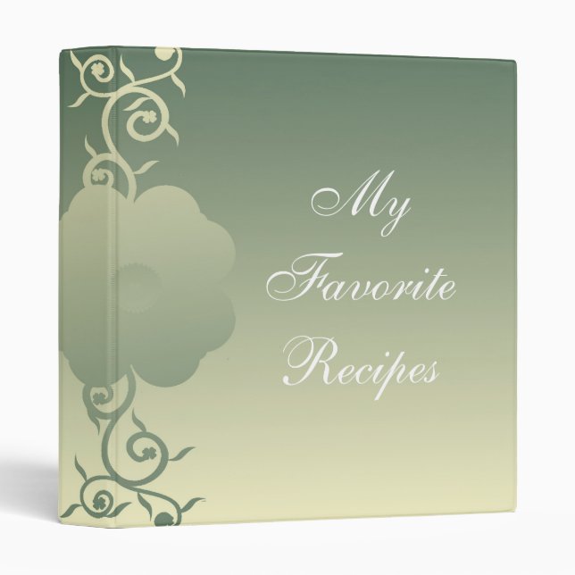 Single Canary Sage Bloom Recipe Book Binder (Front/Spine)