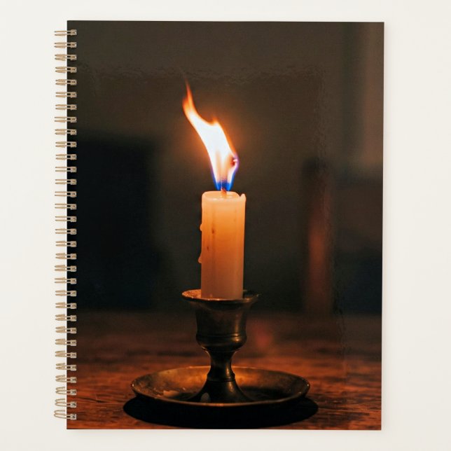 Single Candle Burning Brightly Planner (Front)