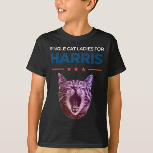 Single Cat Ladies For Harris 2024 Political T-Shirt