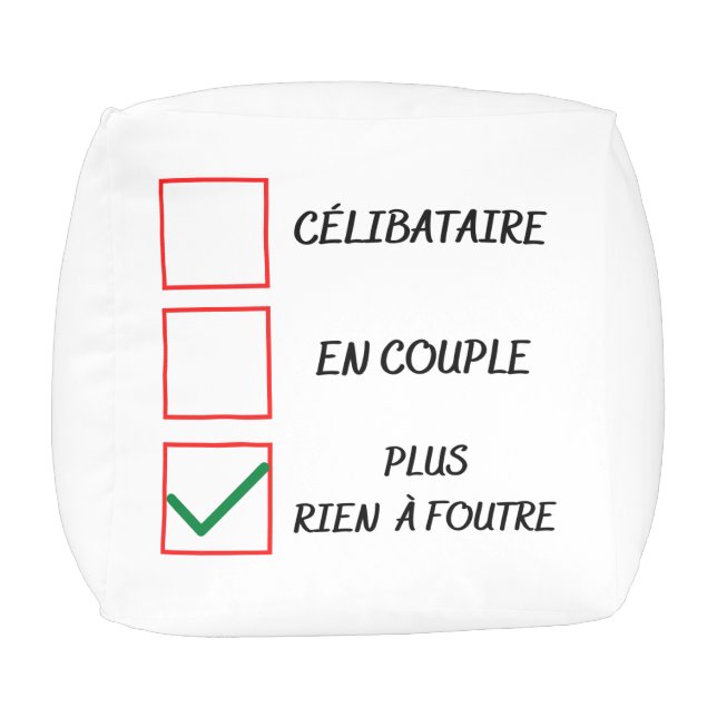 Single chick humor  pouf (Bottom)