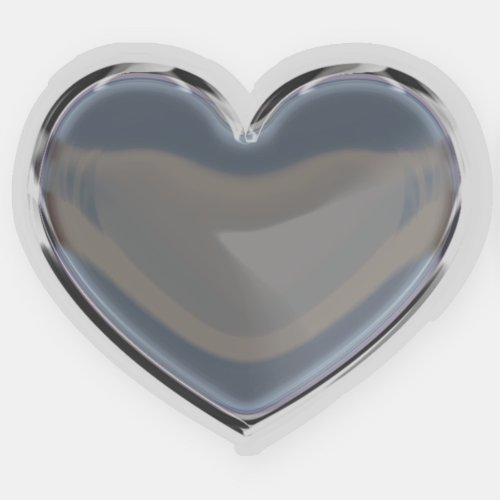 Single Chrome Heart Sticker