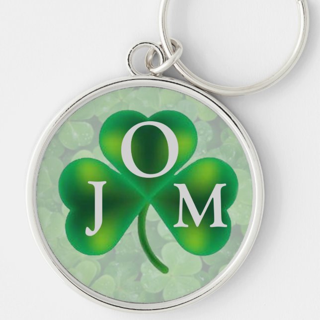 Single Clover on Clover Monogram Keychain (Front)