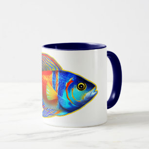 Single, colorful Fish Mug