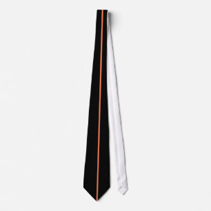 Single Coral Stripe on Black Tie