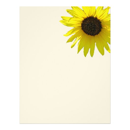 Single Corner Sunflower Stationery Letterhead Template | Zazzle