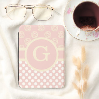Single Custom Monogram Polka Dot and Roses Kindle Cover