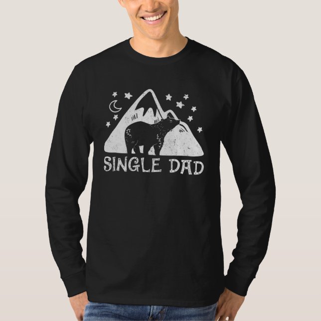 Single Dad Bear Floral Cute  Mother s Father s Day T-Shirt (Front)