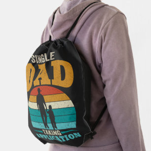 Single Dad Taking Application Drawstring Bag