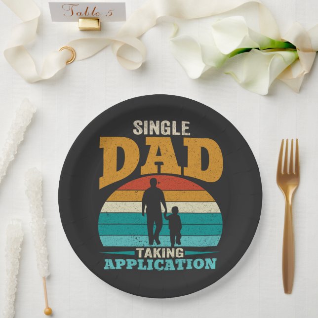 Single Dad Taking Application Paper Plates (Wedding)