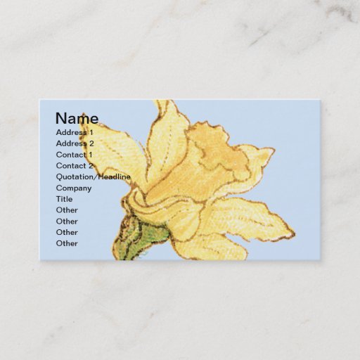 Customizable Single Daffodil Illustration by Kate Greenaway Business Card