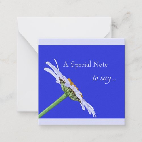 Single Daisy Flower on Canvas Note Card