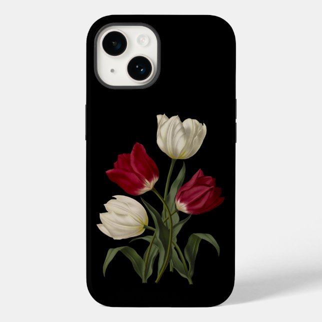 Single Early Tulips 002~ Botanical Art ~ ~ Album v Case-Mate iPhone Case (Back)