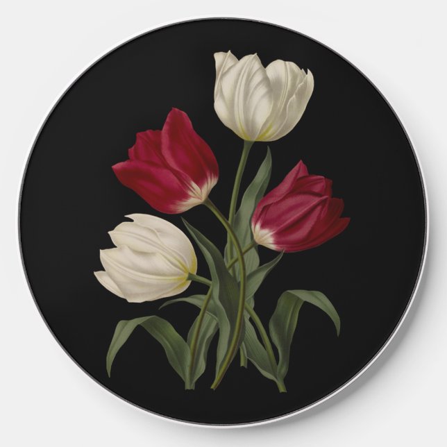 Single Early Tulips 002~ Botanical Art ~ Wireless Charger (Front)