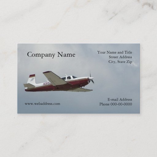 Customizable Single Engine Plane Business Card