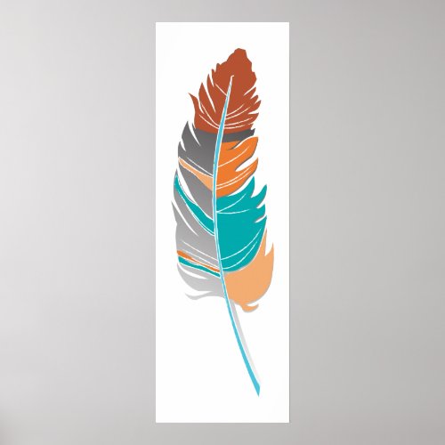 Single Feather  _ Autumn Colors Poster