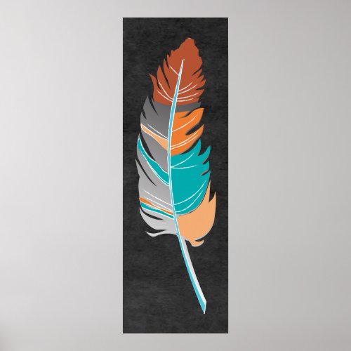 Single Feather  _ Colorful Southwestern Poster