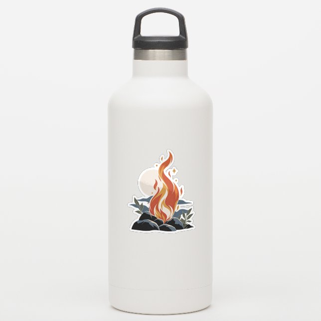 Single Flame Study | Modern Nature Sticker (Waterbottle)