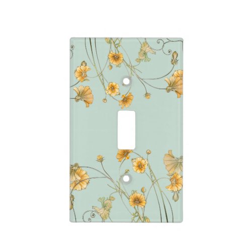 Single Floral Light Switch Cover Decor 