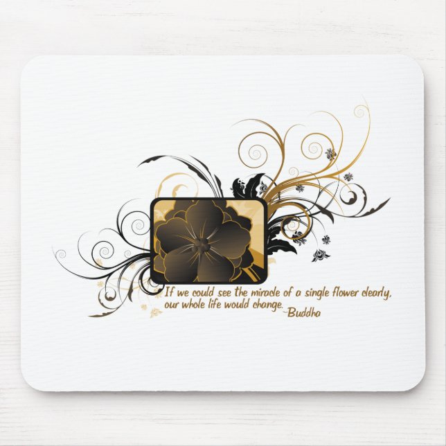 Single Flower Buddha Mouse Pad (Front)