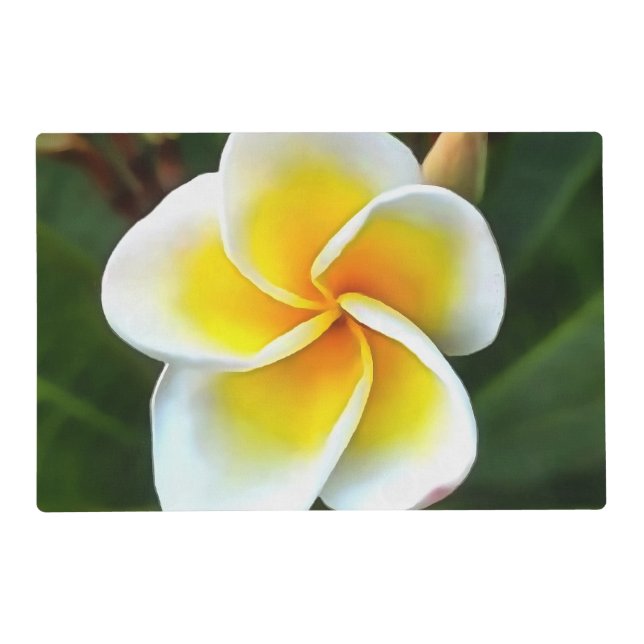 Single Frangipani Blossom Realism Art Placemat (Front)