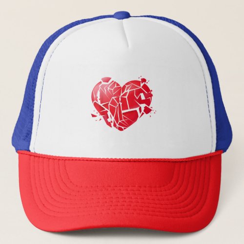 Single Gift Idea Valentines Day Broken Heart Trucker Hat