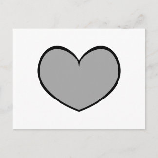 Single Gray Heart Postcard 0001