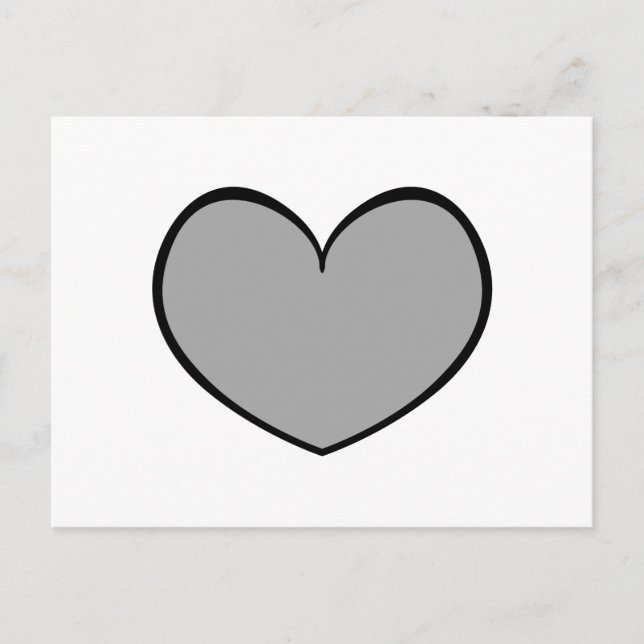 Single Gray Heart Postcard 0001 (Front)