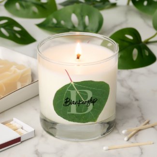 Single Green Aspen Leaf Custom Monogram
