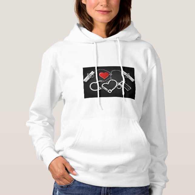  single handcuffs and a single handgun hoodie (Front)