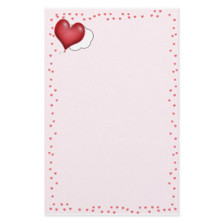 Single Heart Balloon Flying Solo Stationery
