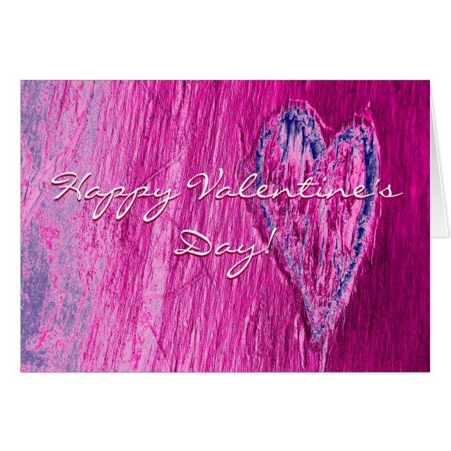 Single Heart Happy Valentine's Day In Pink (Front Horizontal)